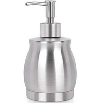 스테인레스 스틸 카운터 탑 비누 디스펜서 프라임 390 ml 액체 병 주방 및 욕실 손 접시 로션, 하나, 은