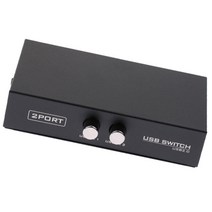 스캐너 프린터 PC용 2Ports USB 2.0 수동 공유 스위치 스위처 허브, 107x65x25mm, 합금, 블랙