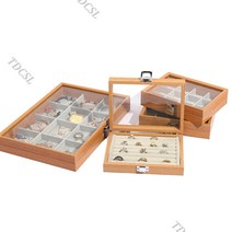 우드 주얼리 박스 악세서리 케이스 머리끈보관 시계 쇼케이스 자물쇠 칸막이 정리 수납함, C