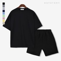 가이스토리 남여공용 엠보원단 여름 브런 헬로 트레이닝 세트 9color