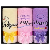 [말씀타올] 레이스 감사 답례품 행사 기념 자수 수건 선물세트 3P, 고급케이스만, 쇼핑백추가