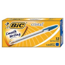 BIC) 크리스탈볼펜(1.0mm-12개입), 청 M501132