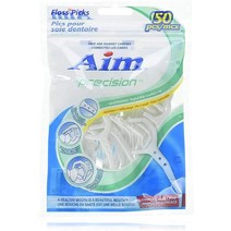 3 Pack of Aim Precision Dental Floss Picks Waxed 50 Each Perfect for Family Hotel Travel USA 미국