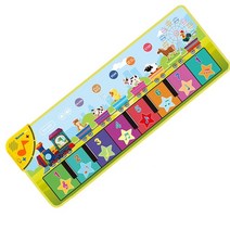 110x36cm 어린이를위한 뮤지컬 피아노 매트 유아 바닥 키보드 댄스 매트 8 동물 소리 아기 매트 연구 교육 완구, 100x36cm