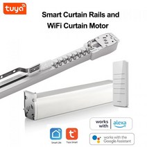 맞춤형 전기 커튼 트랙 스마트 Tuya WiFi 2.0Nm 모터 처마 레일 지원 Alexa/Google 홈/Yandex Alice, 2.2M rail and motor