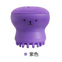 주름개선에스테틱 실리콘 페이스 클렌징 브러쉬 페이셜 클렌저 모공 클리너 엑스폴리에이터, 자주색