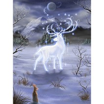 풍수 보석십자수 사슴 건강 장생 성공 재운 끌어모으는 길조 상서 고귀 신비로운 꽃사슴 동물 큐빅가득그림 집콕취미 집들이 개업선물 비즈 큐빅 수제공예 DIY키트 액자없음, 꽃사슴08번, 80*100CM