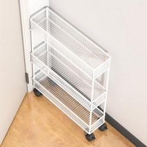 틈새수납장 철재 세탁실 폭좁은 이동식 선반, 15