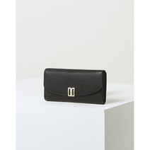 닥스 여성 블랙 골드DD로고 천연소가죽 장지갑 WCWA2E451BK