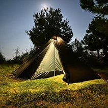 캠핑 천막 텐트 굴뚝 창 야외 초경량 티피 피라미드 더블 레이어 부시크래프트 1 인 핫 인용, 02 khaki-Only Tent Fly