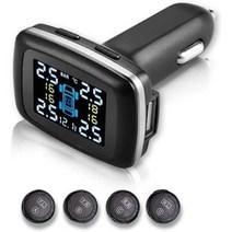 차량용 미니 전광판 휠캡 tpms 젠더 자동차 휠 프로텍터 락볼트 시거 라이터 무선 디지털 타이어 압력 경보 시스템 외부 내부 센서 범용 TPMS, External Ordinary