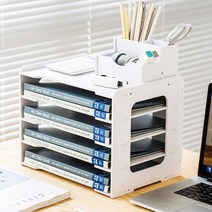 에이원스토어 데스크 A4 서류 정리 책상 보관함 가로형, 5단