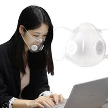 방진마스크 여과 필터 벨브 교체형 투명 대피 비상용 미세먼지 황사 분진마스크 작업용 안전 방역 보건 전면형 홀더