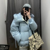 귀여운 여자 숏 후드 한겨울 다운 점퍼 파스텔 컬러 러블리 소라색 무지 화이트 10대 20대 데일리 추천