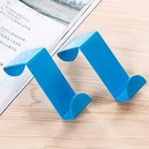 스테인레스 스틸 다기능 문 걸이 후크 2 개 크리에이티브 네일 무료 가정용 욕실 수건 문 걸이 캐비닛 옷걸이, blue