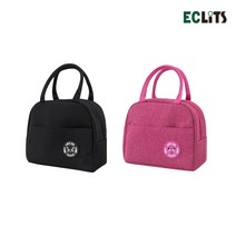 1+1 에클리츠 팬더 쿨러백 보온 보냉가방, 블랙+핑크