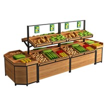 마트 빵 과일 매대 진열대 펜트리 우드 선반 슈퍼, 상세이페이지 참고, 2층 야채 매대