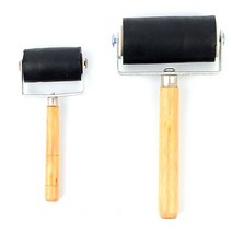 고무롤러 6cm롤러 10cm롤러 2가지사이즈 검정 고무 우드 손잡이 택1