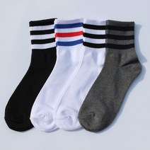 둥짱양말 삼선 스트라이프 남성 중목양말