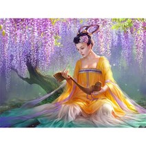 중국어 번체 여성 사전 인쇄 11CT 크로스 스티치 키트 DIY 자수 수제 공예 바느질 수공예 패키지 매직 뮬리나, 186.HMA85519 - 80x100cm - 14CT