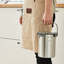 냄새가 안나는 가정용 스텐 음식물쓰레기통 3L 2종 - 처리기 씽, 라이트 그레이(LIV23N1)