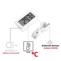 아날로그온도계 미니 디지털 LCD 실내 편리한 온도 센서 습도계 온도계 게이지, T-White-Cable