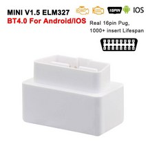 자동차 스캐너 진단기 수입차 안 드 로이드/IOS elm327 V1.5 OBD2 ODB2 블루투스 호환 4.0 ELM 327 V 1 5 자동 코드 리더 OBD 2 진단 도구, 05 White BT4.0