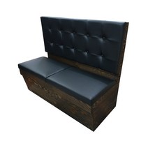 대성쇼파 수납 붙박이쇼파 의자 2 3 4인용(1000 1500 2000mm)-바둑단추형(블랙 컬러), 3인용(1500mm)-블랙+짙은 프레임