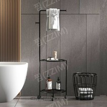 다용도 수건걸이 스탠드 대형 수납 타월 보관함 스킨 로션 선반, D