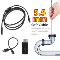 저무리 내시경 카메라 귀지제거기 배관 변기 스마트폰 굴절 차량용 boroscope 모바일 용 용 유연한 led 산업용 스마트 폰 미니 usb 유형 c, 협력사, 1.5m, 5.5mm 소프트 케이블