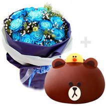 블루문(OW-7045_1)+파리바게뜨_라인프렌즈브라운 (기프티콘)[꽃바구니/이벤트/생일/어버이날꽃]