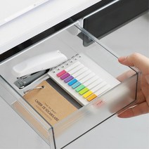 미술실 투명 슬라이딩 책상밑 부착형서랍 홈스쿨가정 함 보관 정리수납함 주방, 블랙