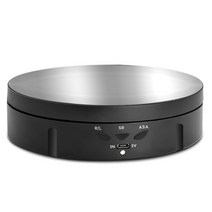 3 속도 지능형 전기 회전 디스플레이 스탠드 미러 턴테이블 쥬얼리 홀더 배터리 USB 전원 29EA, 03 Mirror Black
