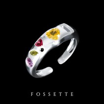 FOSSETTE[포셋] 클레이 매트 오픈링 / 유니크 데일리 점토 하트 스퀘어 실버 반지