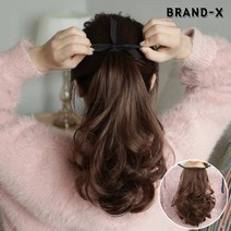 [브랜드엑스] 웨이브 포니테일 묶음머리 부분가발, Style.1_Natural Black