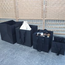 정사각 도시락 쇼핑백 선물용 종이 가방 화분 포장 화과자 리유저블 초밥 정사각형 바닥넓은 꽃다발 케이크 꽃집 손잡이 봉투 옷가게 크래프트 다회용 백 크라프트 무지 튼튼한 검정 대