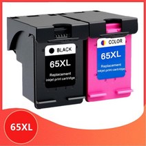 잉크 카트리지 65xl 호환 hp 65 xl 카트리지 hp65xl용 hp65용 hp envy 5010 5020 5030 5032 5034 5052 5055 프린터, 1팩 bk 1팩 컬러