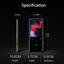 M6 16GB HiFi 음악 MP3 플레이어 FM 라디오 이북 음성 녹음기 이어폰 지원 MicroSD (TF) 카드 128GB 전자, with bluetooth_CHINA | 16GB