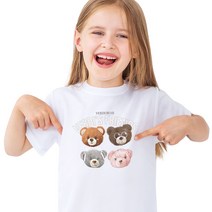 아동 반팔티 [화이트 40종] 남자 여자 곰돌이 기능성 티셔츠