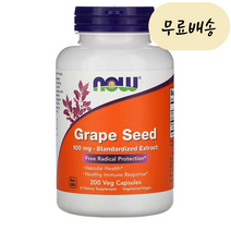 나우푸드 그레이프 씨드 100mg 200정, 1개, 200개