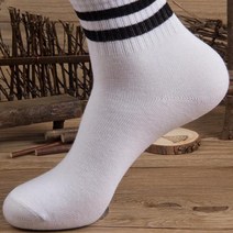 빌드온 두줄 스포츠양말 중목 화이트 10켤레