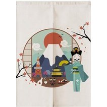 철망 파티션 래핑 칸막이 타공판 가벽 아일랜드식탁 가림막 네트망 공간분리 일본 체리 도어 커튼 커튼 주방 침실 하프 커튼 noren 입구 feng shui 도어 커튼, a11, 80x150cm