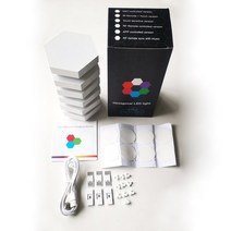 마르세유조명 월램프 벽조명 벽등 새로운 아이디어 벽 DIY Led 벌집 단일 흰색 빛 터치 민감한 양자 육각형, 02 6 PACK_02 US adapter