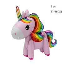 화동풍선 Rainbow Unicorn Balloon Number Foil Globos 1 2 3 4 Years Old Birthday Party Decoration Kid Them, style 6