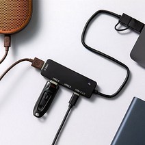 제로라이프 올인원 멀티 허브 C타입 USB 4포트 PD OTG 맥북 애플 패드 충전 데이터, 블랙
