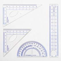 [바보사랑] 스마트 삼각자 각도기 세트(4PCS), 상세 설명 참조, 상세 설명 참조