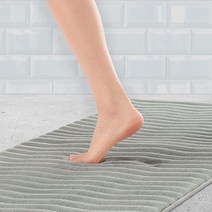 바운스 컴포트 웨이브 엑스트라 두꺼운 메모리 폼 욕실 매트 프리미엄 마이크로 플러시 기술 43 x 61 cm 마린 블루, 20 in. x 32 in_Dark Grey