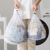 스트링 조임끈 메쉬 세탁 빨래망 주머니, 상품선택, 화이트 30x40