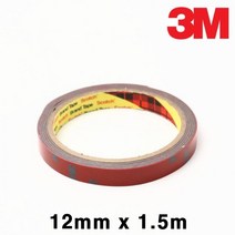 떨어진 가구 보수용 강력 폼양면테이프 푯말 차량 액자 공업용 안내판 블박, 1개, 12mm x 1.5m