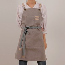 (무료 글자자수) 빈티지 캔버스 앞치마_바리스타 카페 캠핑 공방 (내일출고) + 사은품(북유럽패턴 앞치마), 그레이(M), 1개